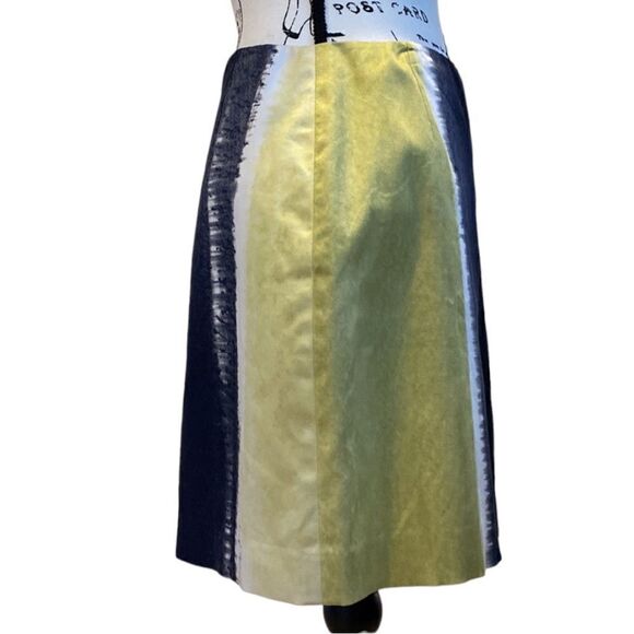 Tahari Mini Skirt Green White Black Color Block Skirt Size 6 - Picture 5 of 14